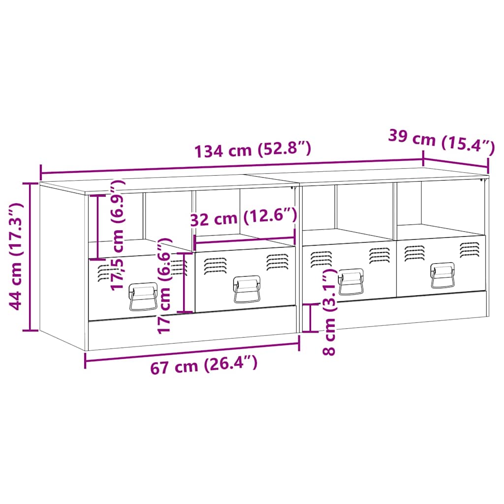 TV ormarići 2 kom crni 67 x 39 x 44 cm čelični