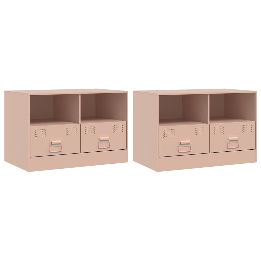 TV ormarići 2 kom ružičasti 67 x 39 x 44 cm čelični