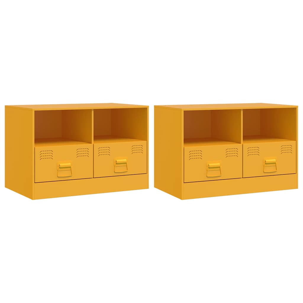 TV ormarići 2 kom boja senfa 67 x 39 x 44 cm čelični