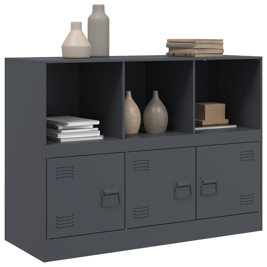 Komoda antracit 99 x 39 x 73 cm čelična