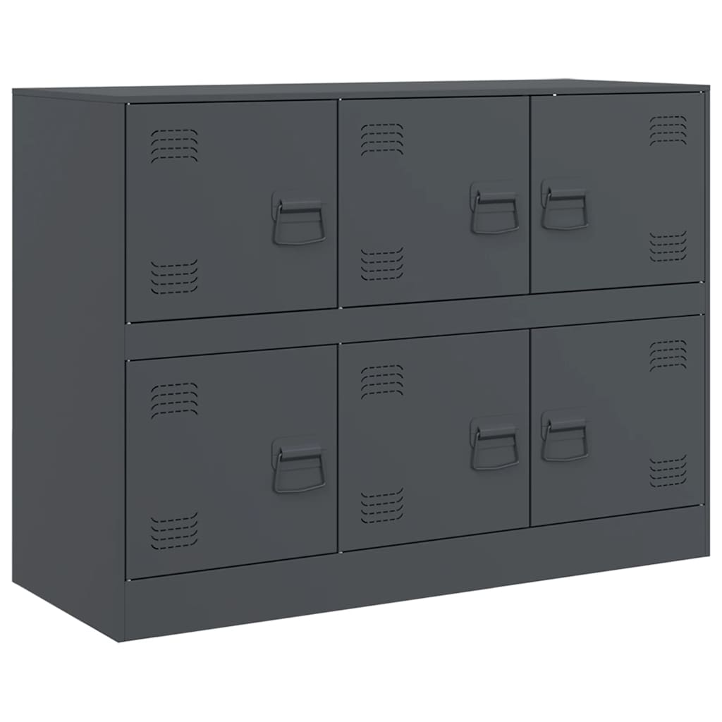 Komoda antracit 99 x 39 x 73 cm čelična