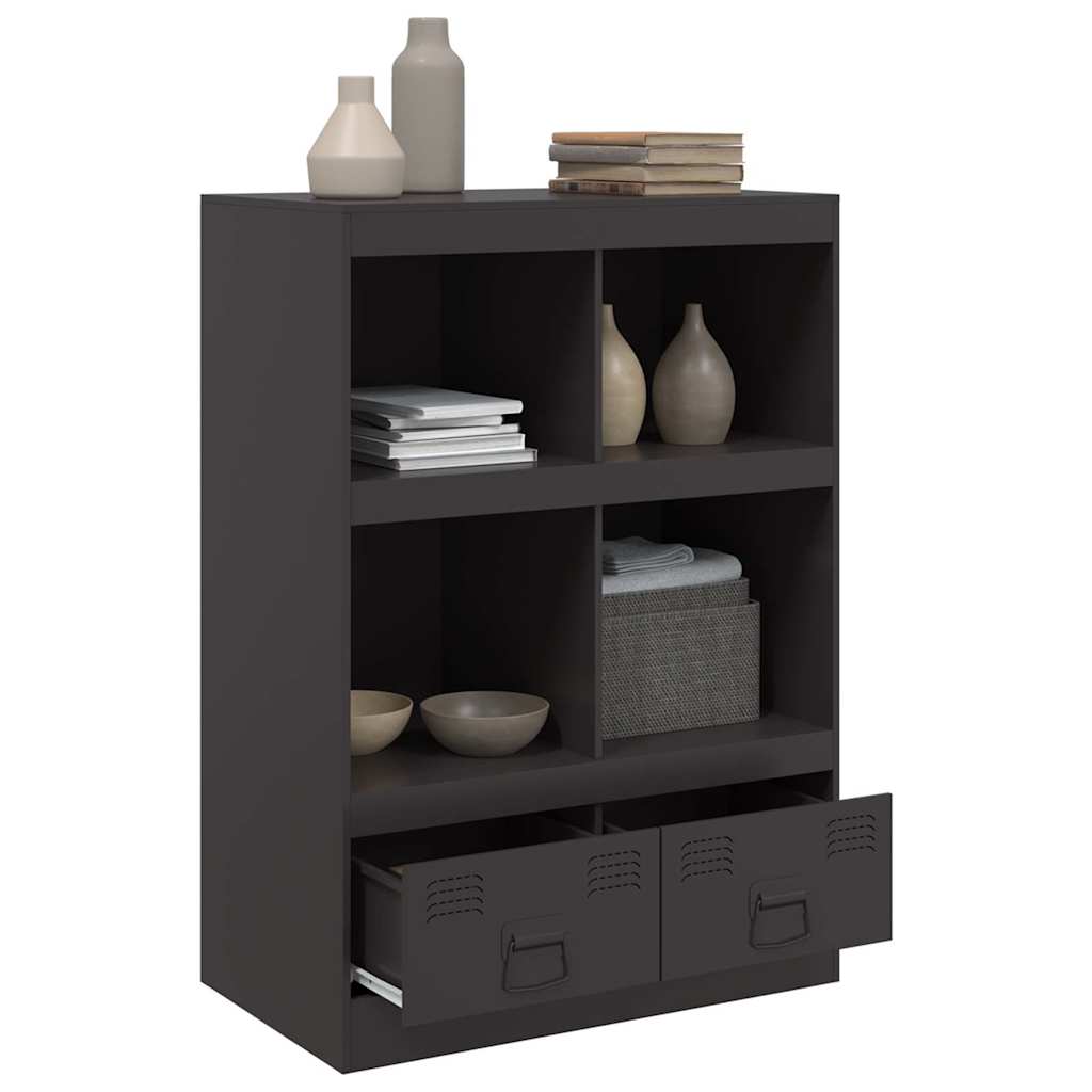 Visoka komoda crna 67 x 39 x 95 cm čelična