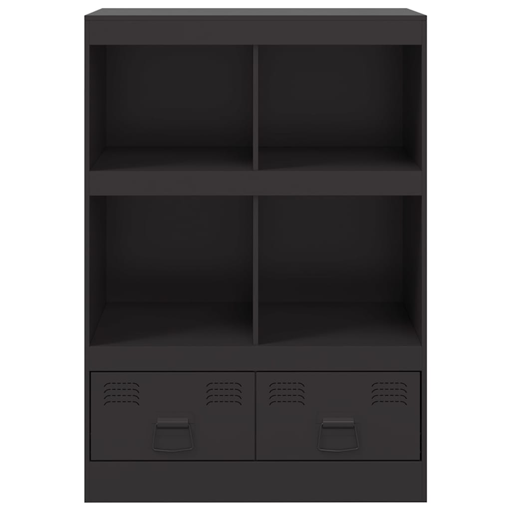 Visoka komoda crna 67 x 39 x 95 cm čelična