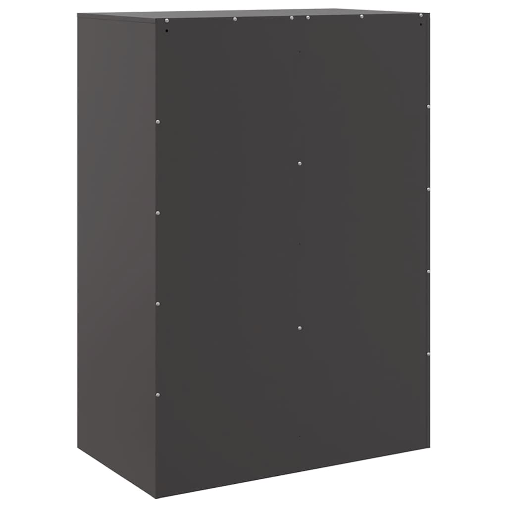 Visoka komoda crna 67 x 39 x 95 cm čelična