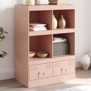 Visoka komoda ružičasta 67 x 39 x 95 cm čelična