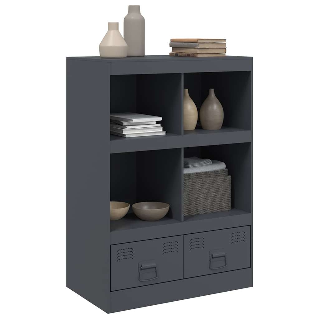 Visoka komoda antracit 67 x 39 x 95 cm čelična