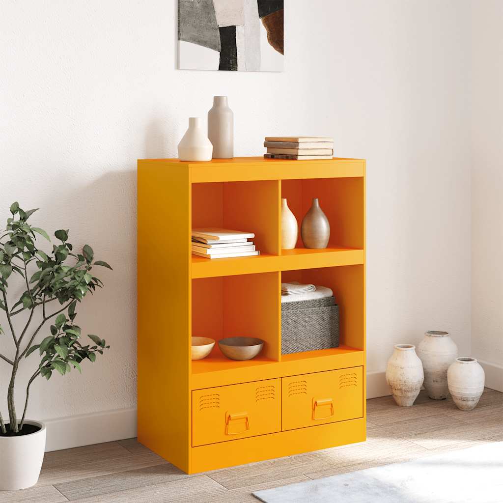 Visoka komoda boja senfa 67 x 39 x 95 cm čelični