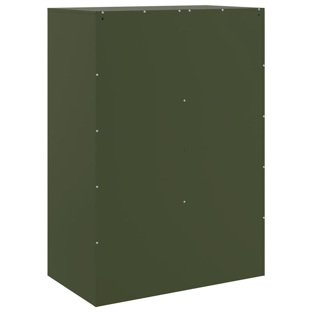 Visoka komoda maslinastozeleni 67 x 39 x 95 cm čelična