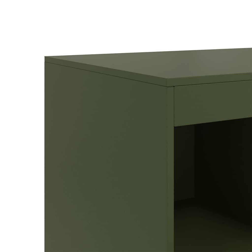 Visoka komoda maslinastozeleni 67 x 39 x 95 cm čelična