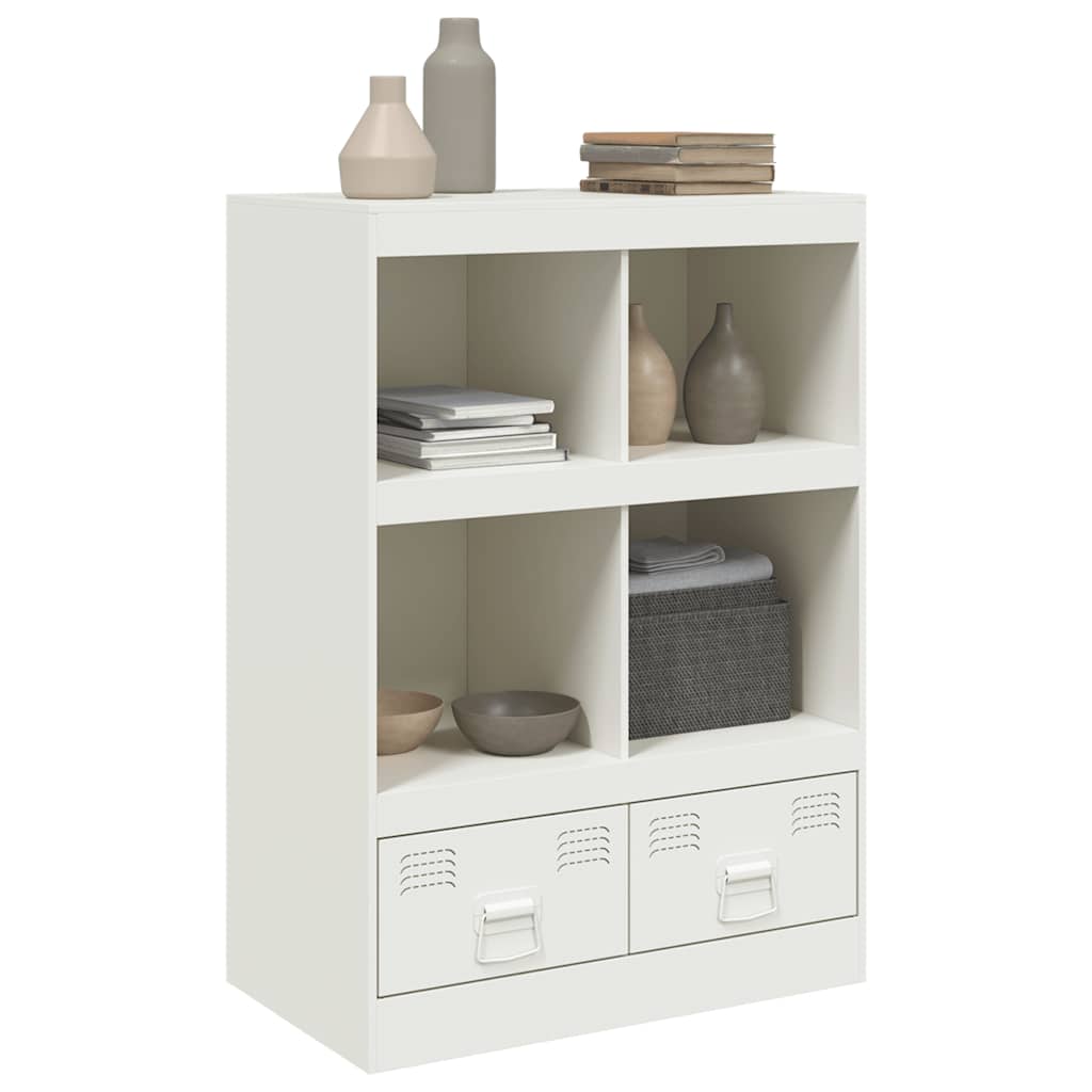 Visoka komoda bijela 67 x 39 x 95 cm čelična