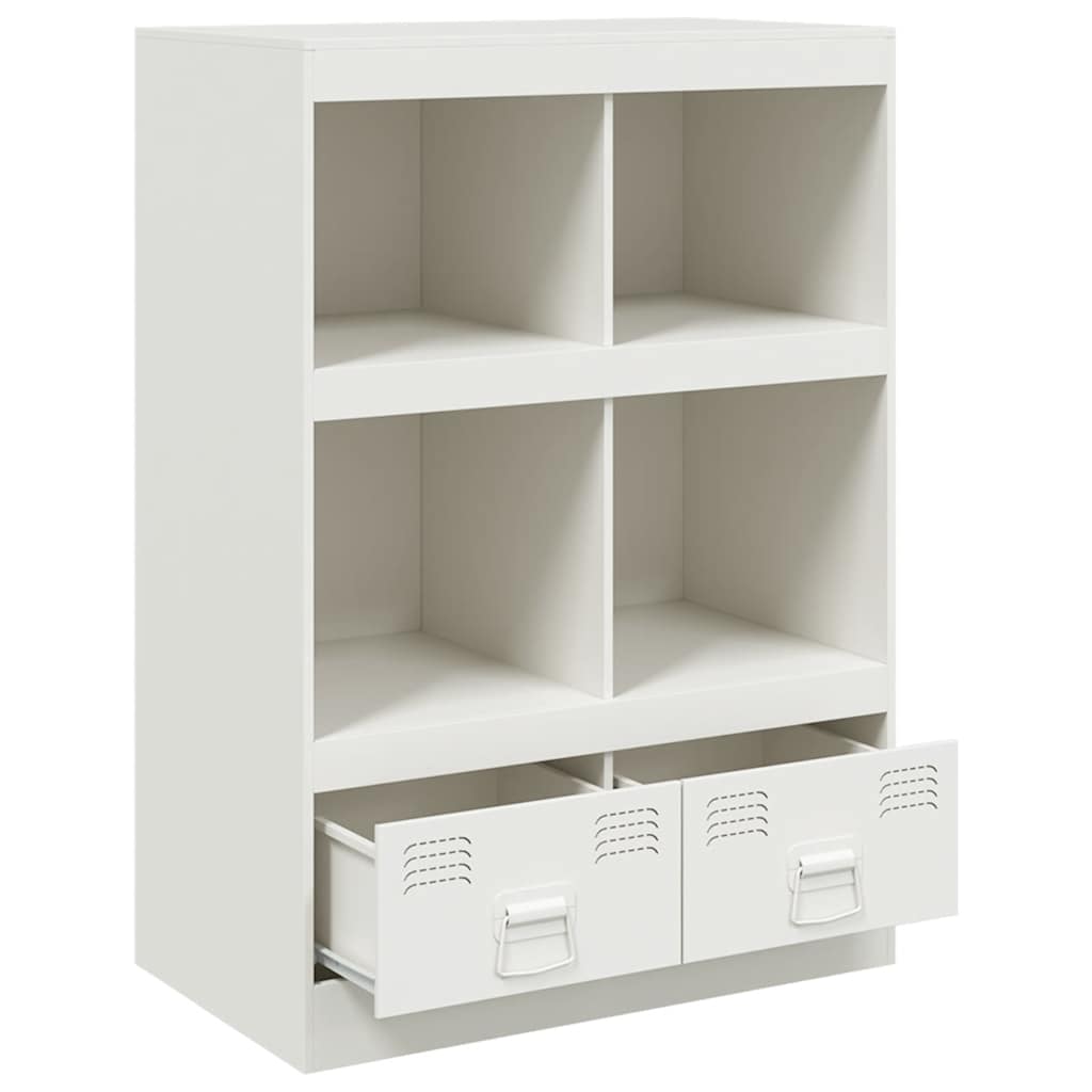 Visoka komoda bijela 67 x 39 x 95 cm čelična