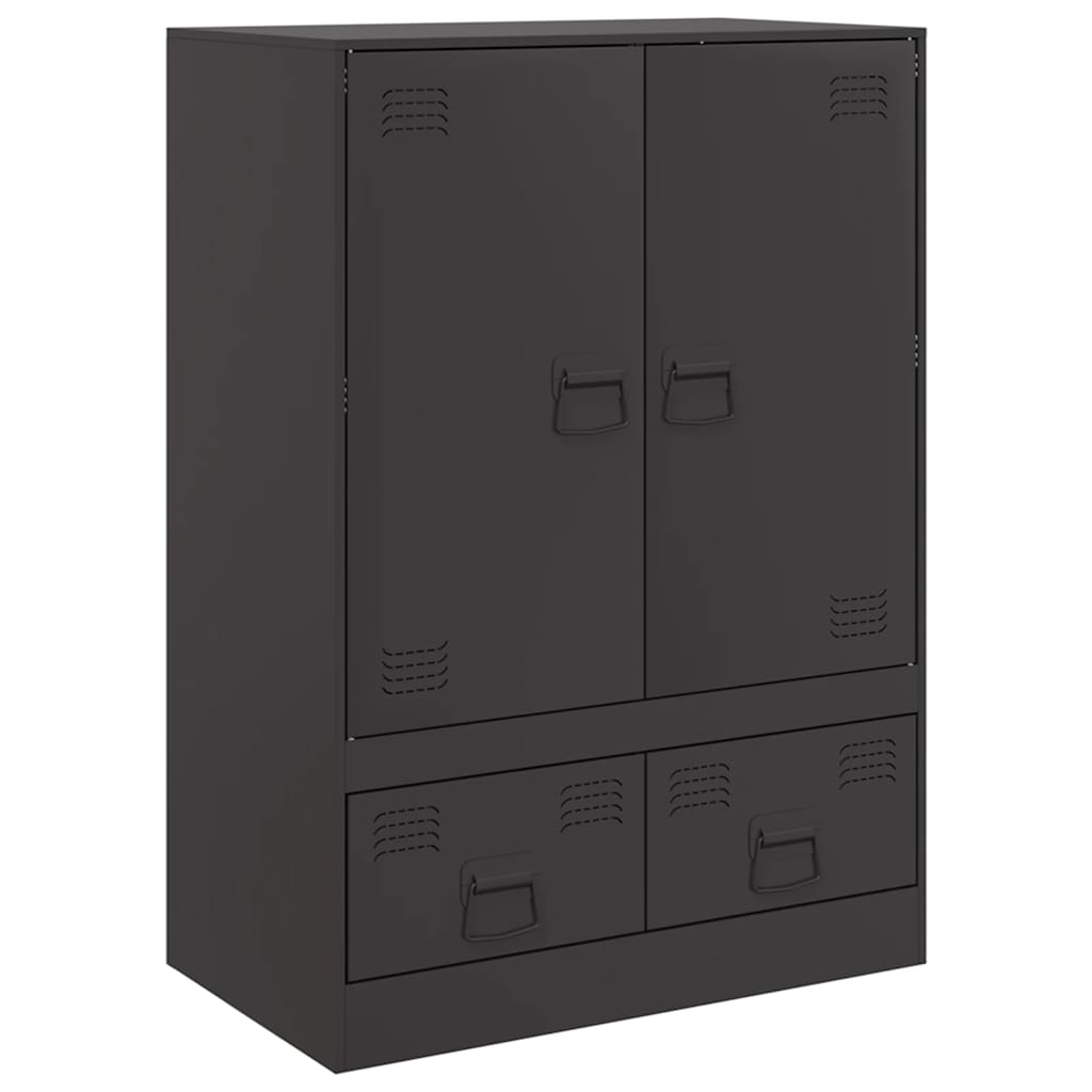 Visoka komoda crna 67 x 39 x 95 cm čelična