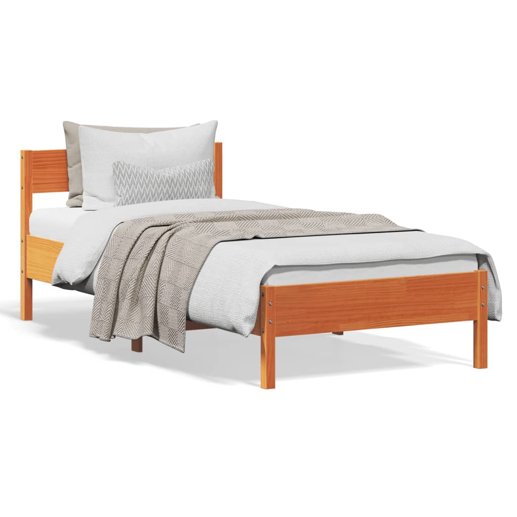 Okvir kreveta bez madraca voštano smeđi 90 x 200 cm od borovine