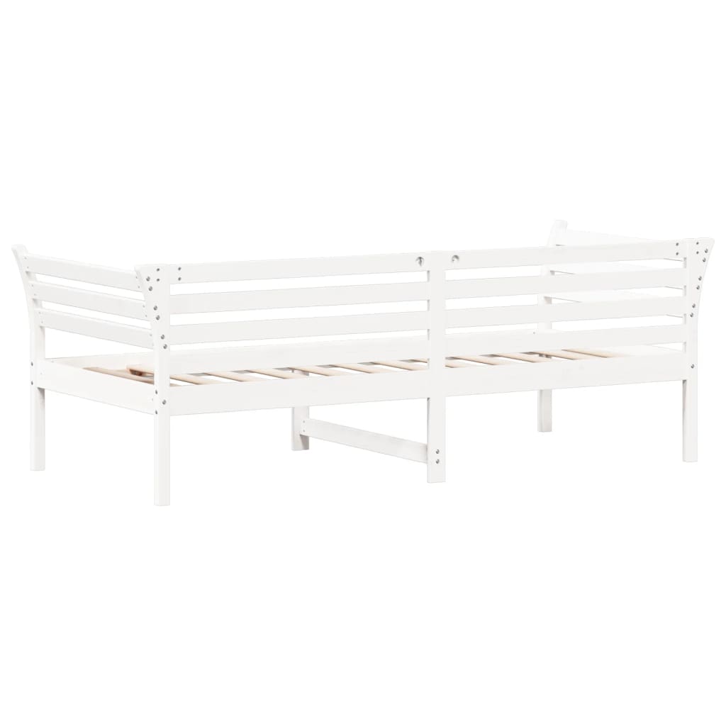 Dnevni krevet bez madraca bijeli 90 x 200 cm masivna borovina