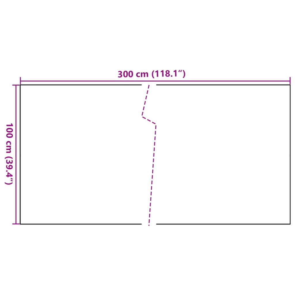 Balkonski zaslon crni 300 x 100 cm od poliratana