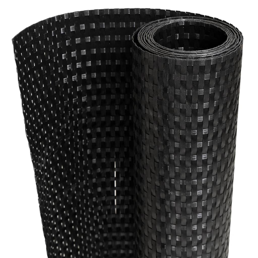 Balkonski zaslon crni 500 x 80 cm od poliratana