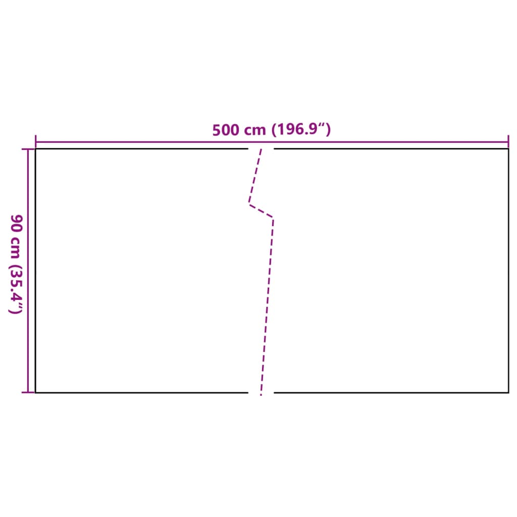 Balkonski zaslon crni 500 x 90 cm od poliratana