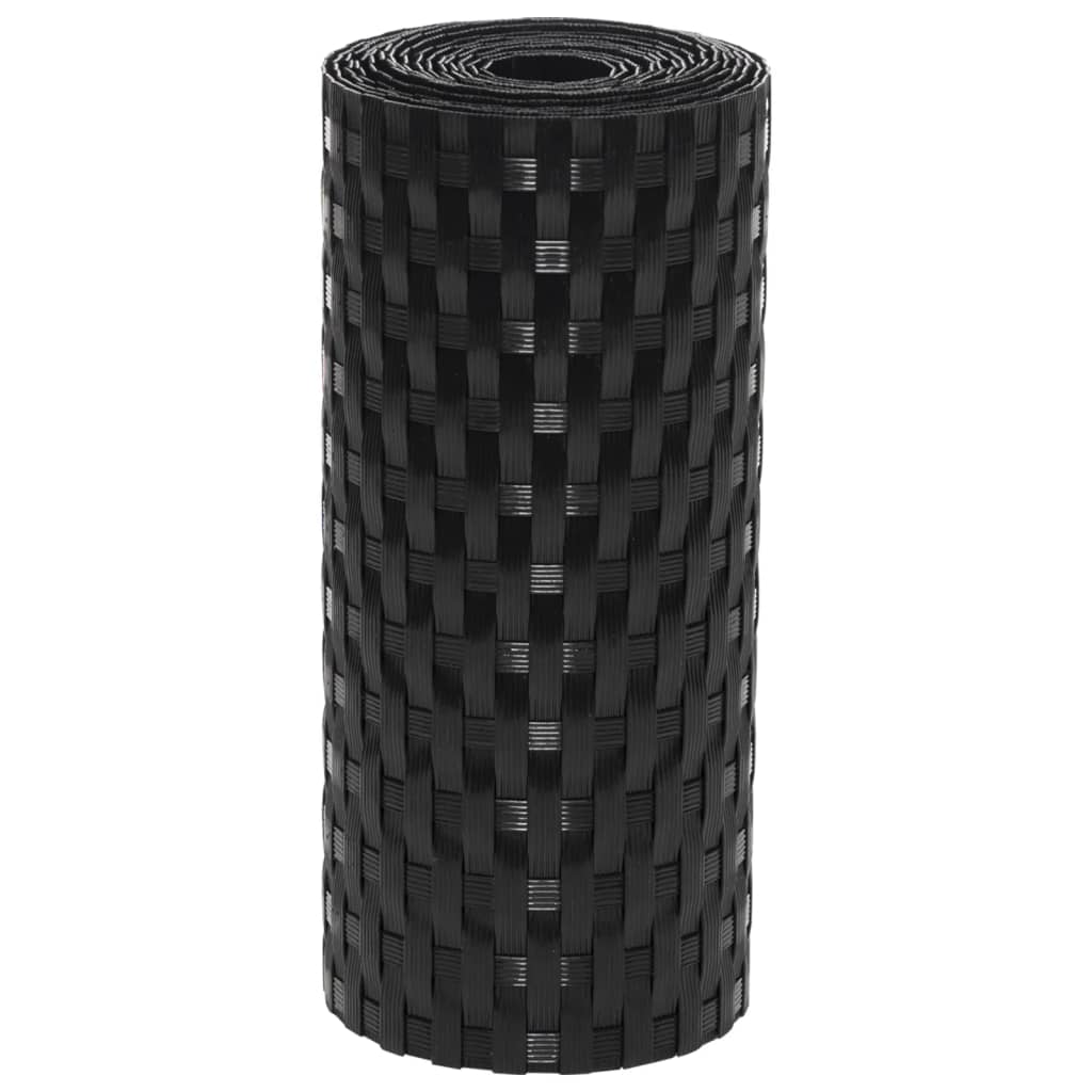Balkonski zasloni 5 kom crni 255 x 19 cm od poliratana