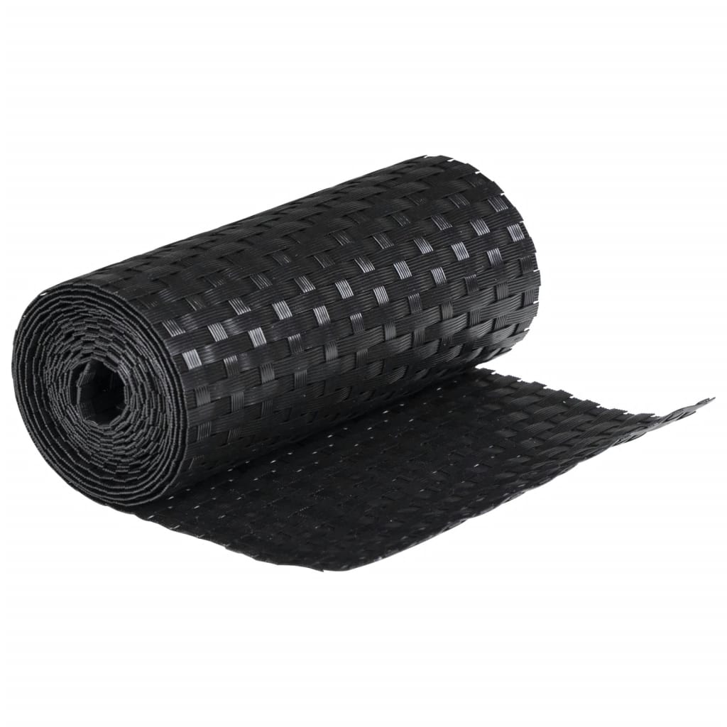 Balkonski zasloni 10 kom crni 255 x 19 cm od poliratana
