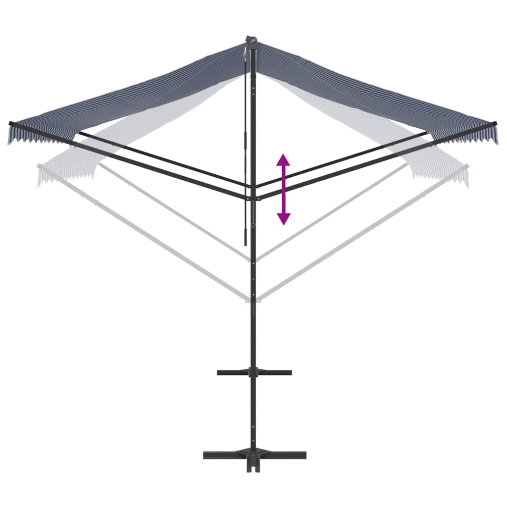 Samostojeća tenda plavo-bijela 300 x 300 cm od tkanine i čelika