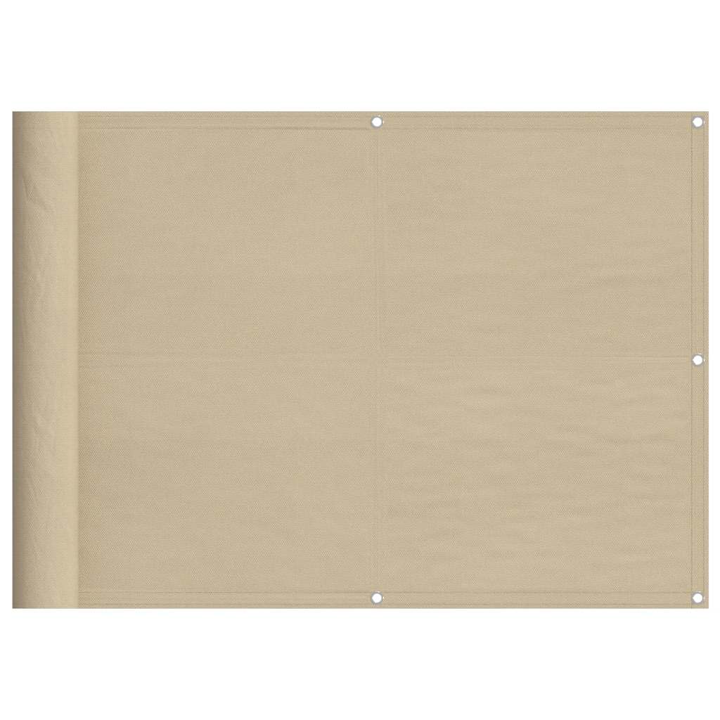 Balkonski zaslon bež 75x700 cm 100 % poliester Oxford