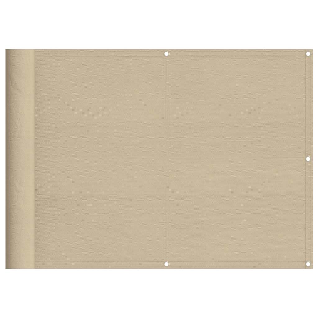 Balkonski zaslon bež 75x800 cm 100 % poliester Oxford