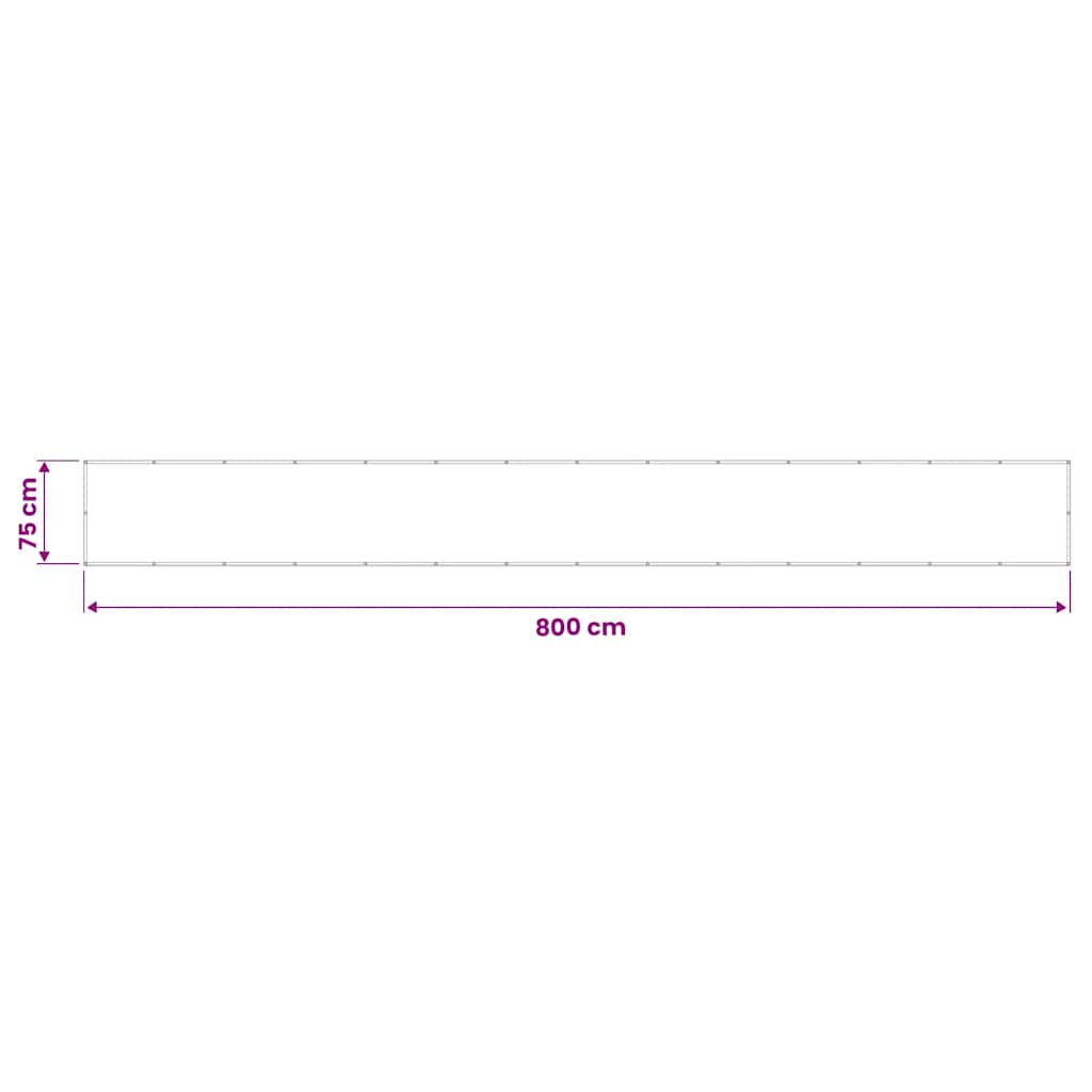 Balkonski zaslon crni 75x800 cm 100 % poliester Oxford