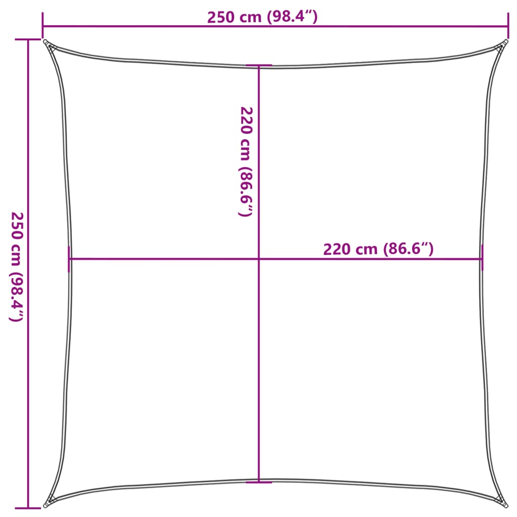 Jedro protiv sunca boje pijeska 2,5x2,5 m poliester Oxford