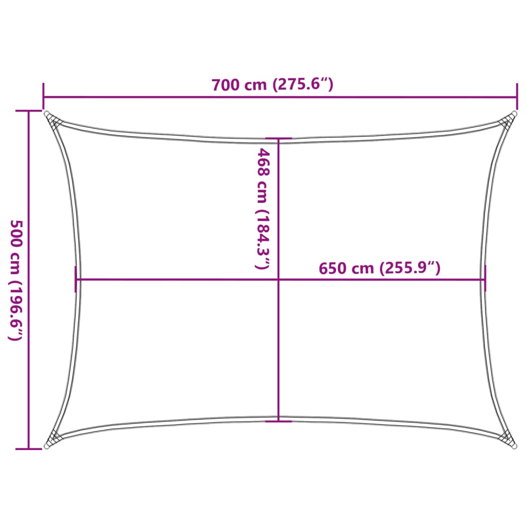 Jedro protiv sunca svjetlosivo 7x5 m od 100% poliestera Oxford