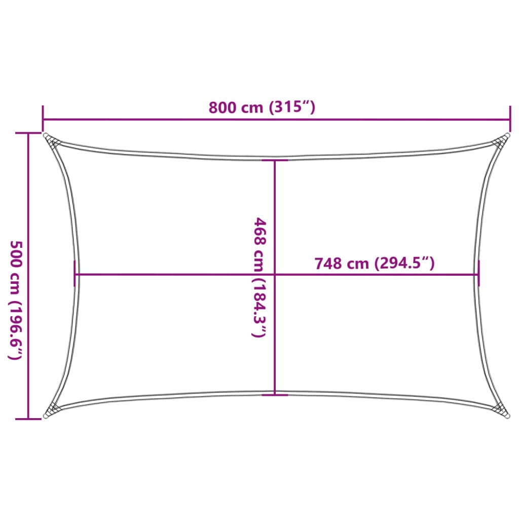 Jedro protiv sunca svjetlosivo 8x5 m od 100% poliestera Oxford