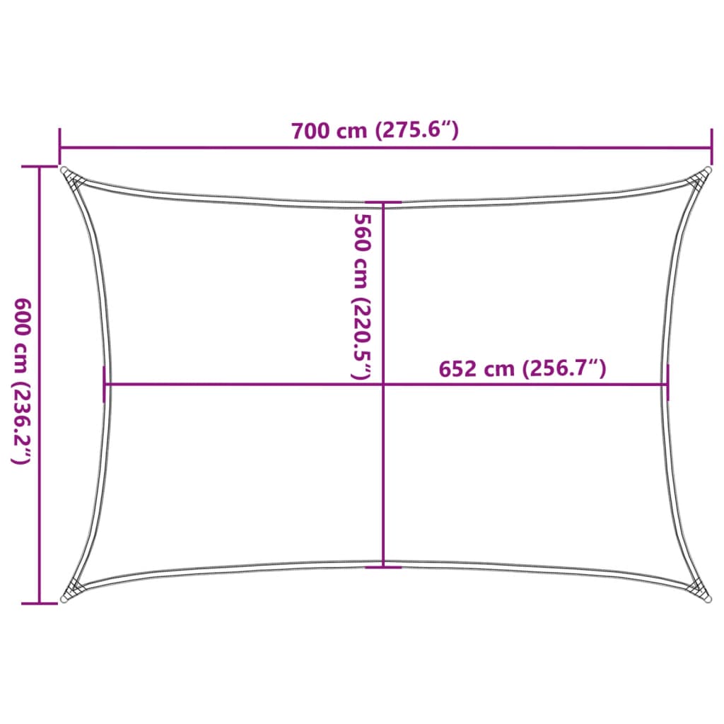 Jedro protiv sunca svjetlosivo 7x6 m od 100% poliestera Oxford