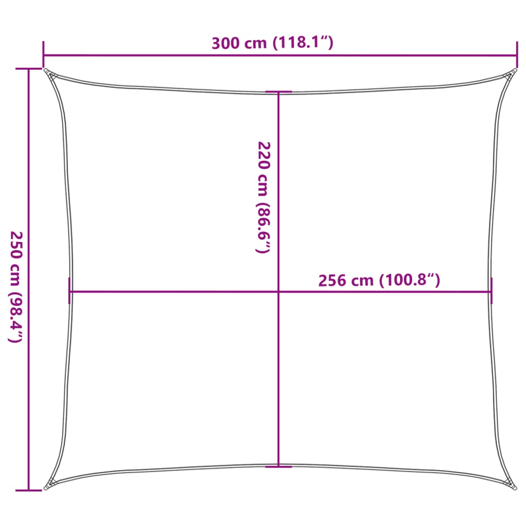 Jedro protiv sunca boje pijeska 3x2,5 m 100 % poliester Oxford