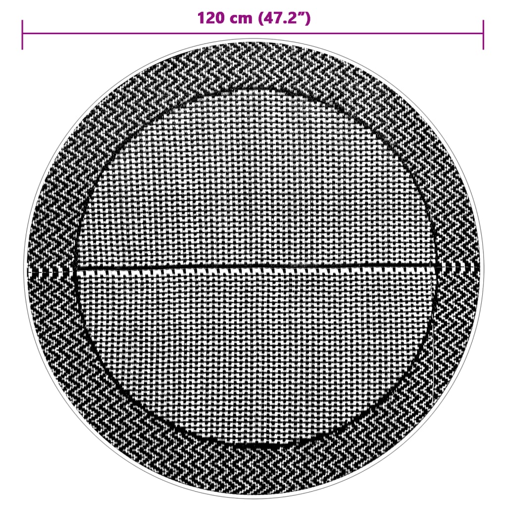 Vanjski tepih ARAKIL sivi Ø 120 cm PP
