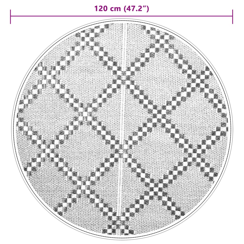 Vanjski tepih ARAKIL smeđi Ø 120 cm PP