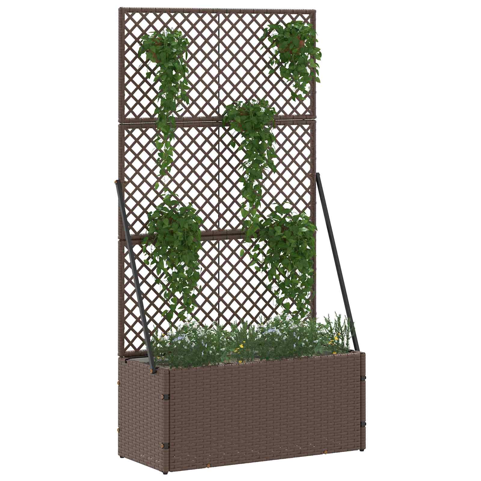 Vrtni rešetkasti saksija Smeđa 70 x 30 x 135 cm Metal