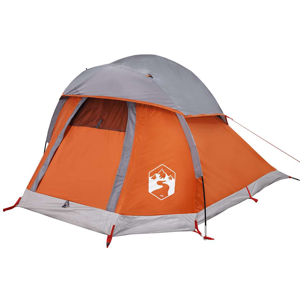 Kupolasti šator za kampiranje za 1 osobe sivo-narančasti