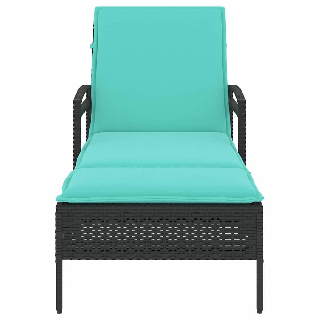 | Ležaljka | s jastukom 1-osoba Crna 63 x 200 x 81 cm poliratan
