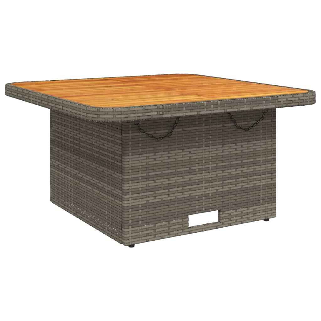 Vrtni stol sivi 80 x 80 x 71 cm od poliratana i bagremovog drva
