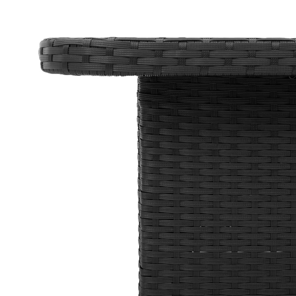 Vrtni stol crni 110 x 110 x 71 cm poliratan i bagremovo drvo