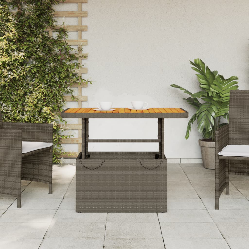 Vrtni stol sivi 90 x 55 x 71 cm od poliratana i bagremovog drva