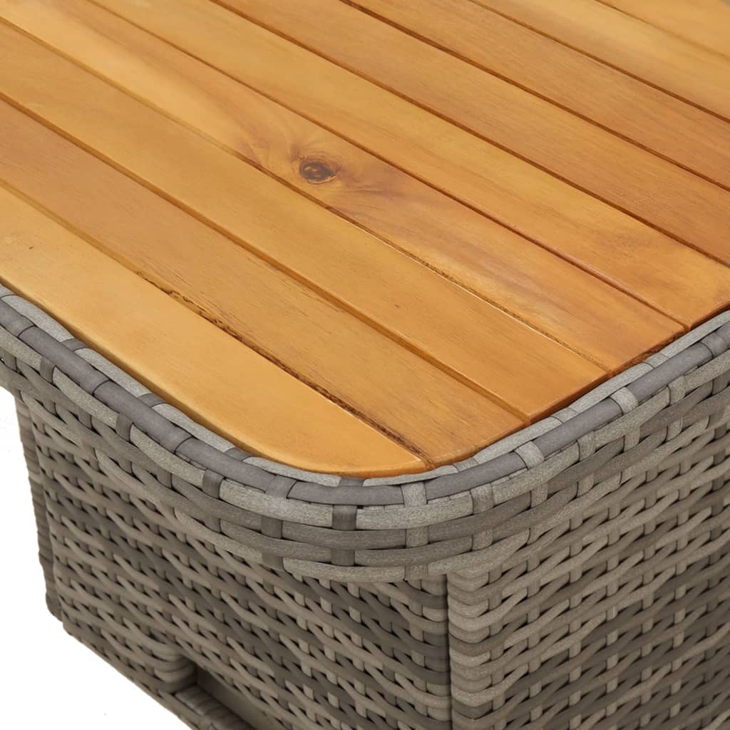 Vrtni stol sivi 90 x 55 x 71 cm od poliratana i bagremovog drva