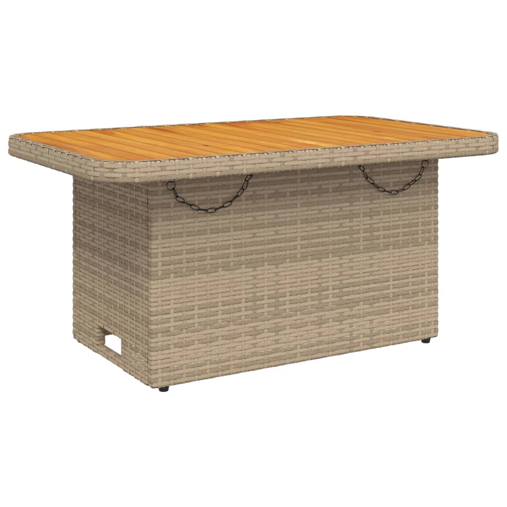 Vrtni stol bež 90x55x71 cm od poliratana i bagremovog drva