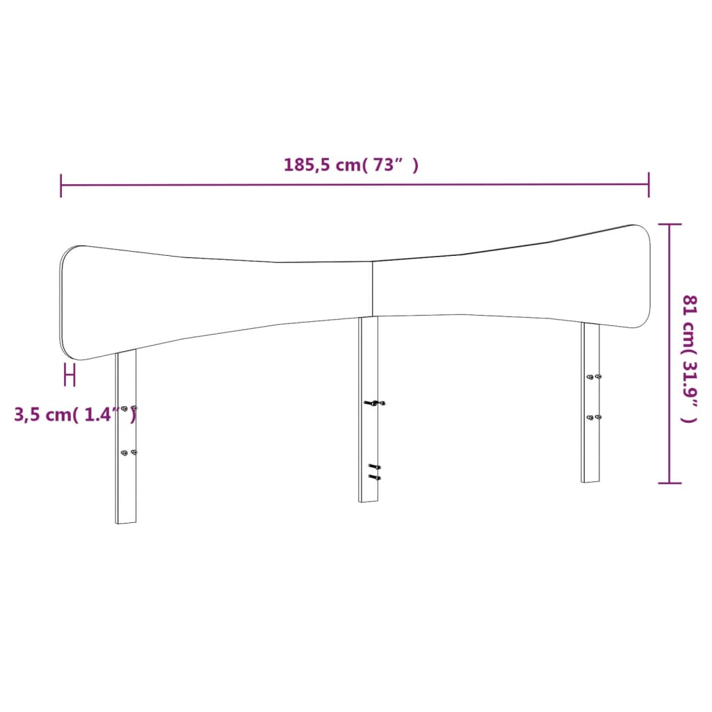 Uzglavlje bijelo 180 cm od masivne borovine