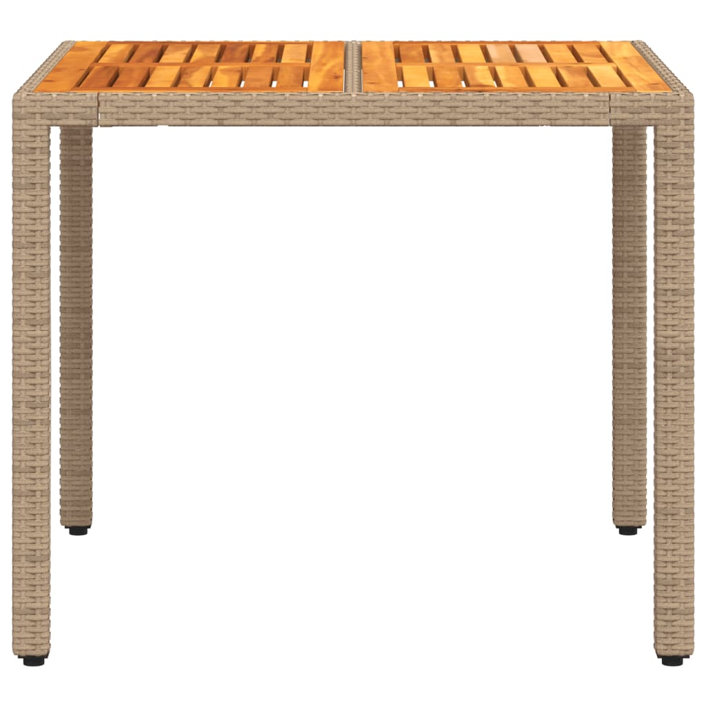 Vrtni stol bež 90 x 90 x 75 cm od poliratana i bagremovog drva