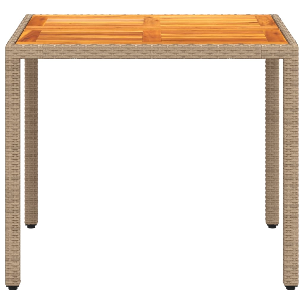 Vrtni stol bež 90 x 90 x 75 cm od poliratana i bagremovog drva