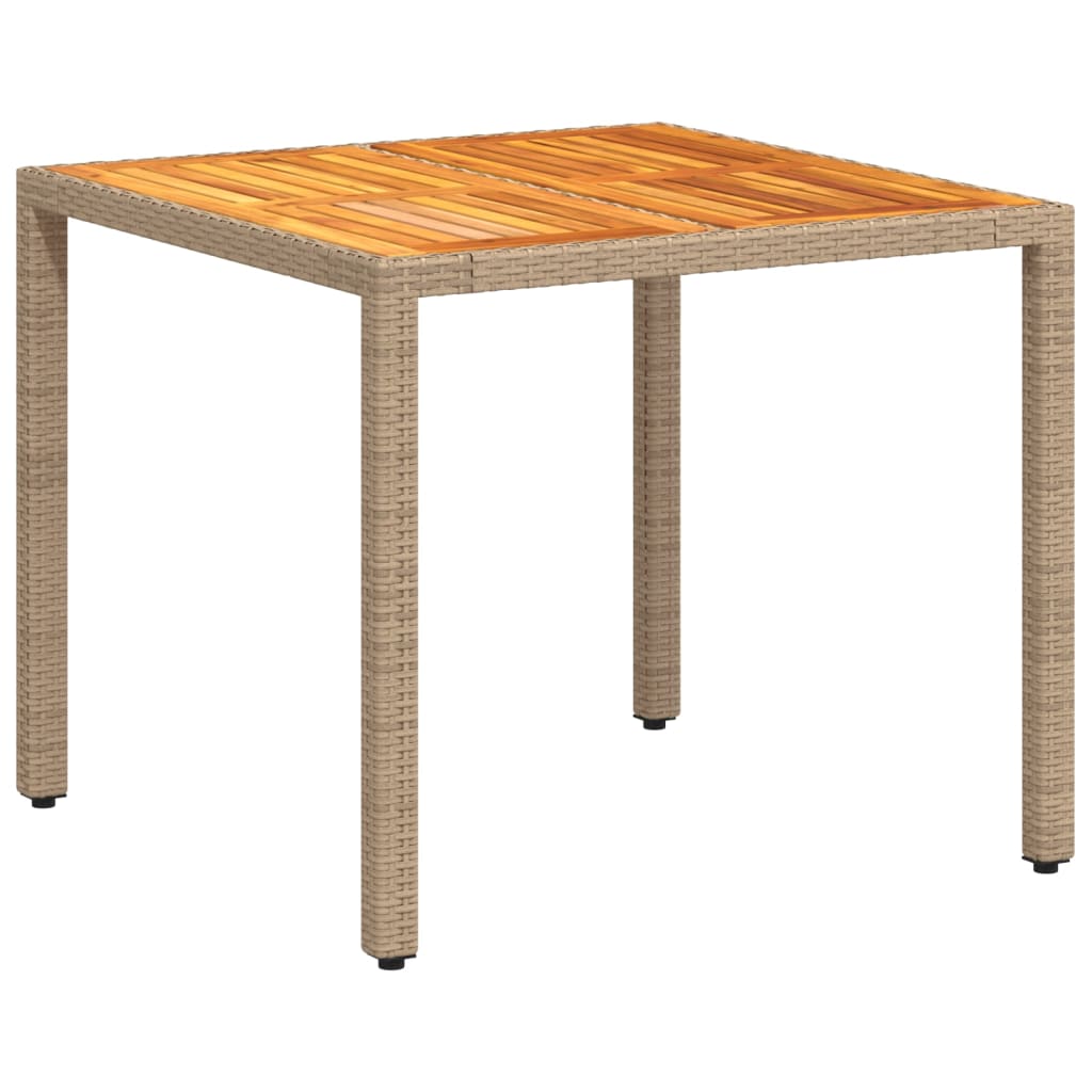 Vrtni stol bež 90 x 90 x 75 cm od poliratana i bagremovog drva