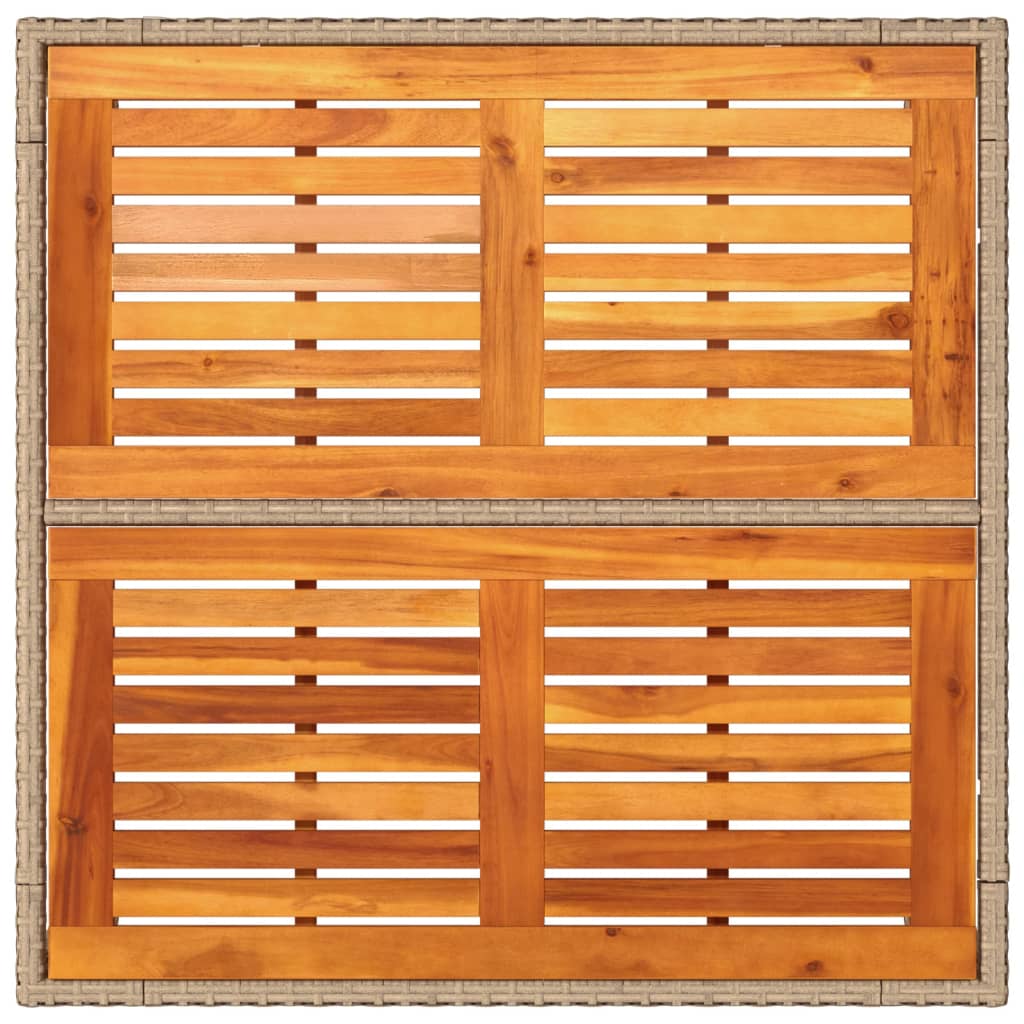 Vrtni stol bež 90 x 90 x 75 cm od poliratana i bagremovog drva