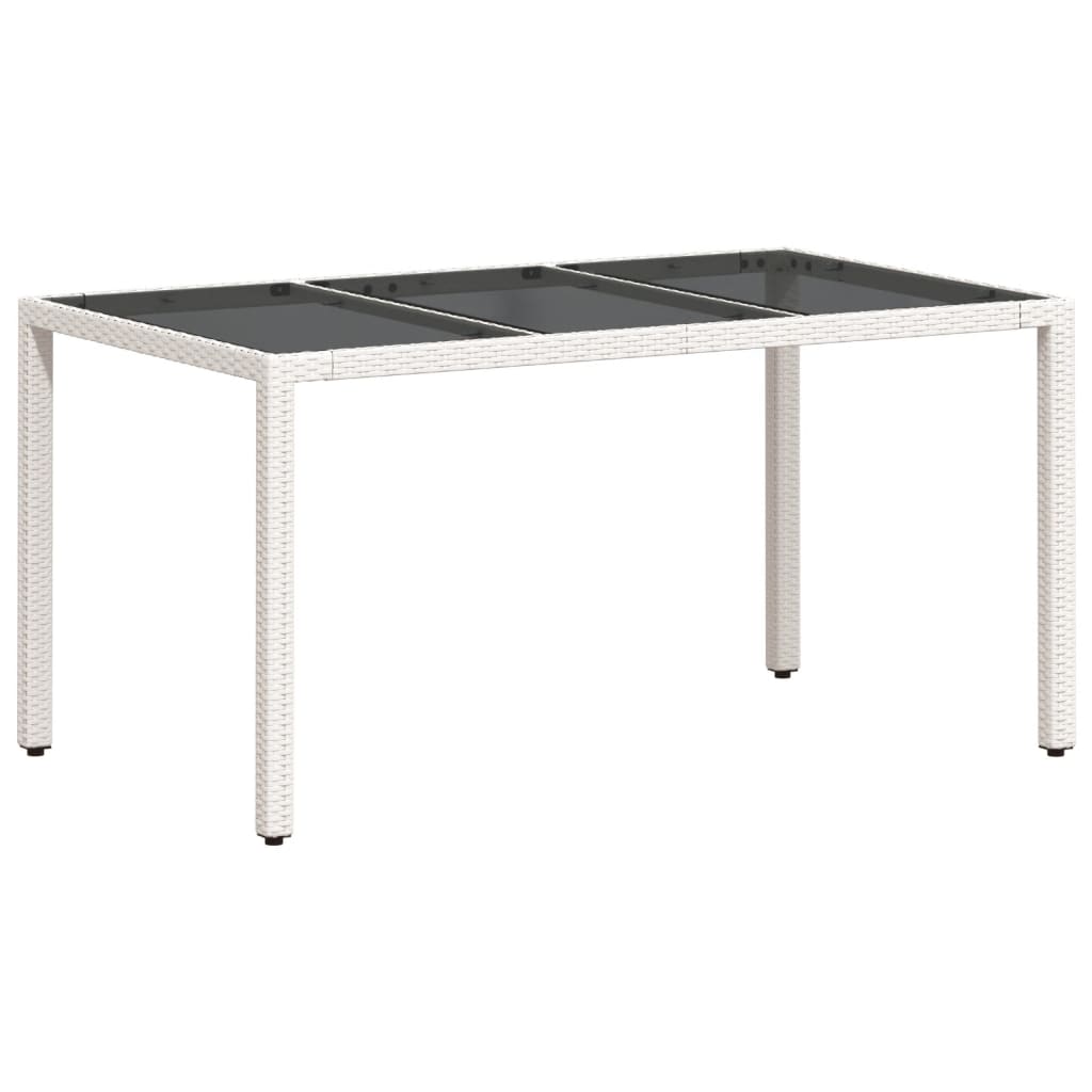 Vrtni stol sa staklenom pločom bijeli 150x90x75 cm poliratan