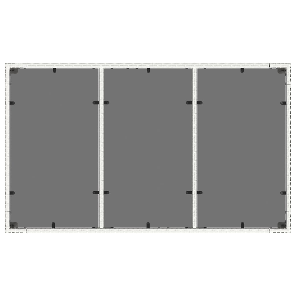 Vrtni stol sa staklenom pločom bijeli 150x90x75 cm poliratan
