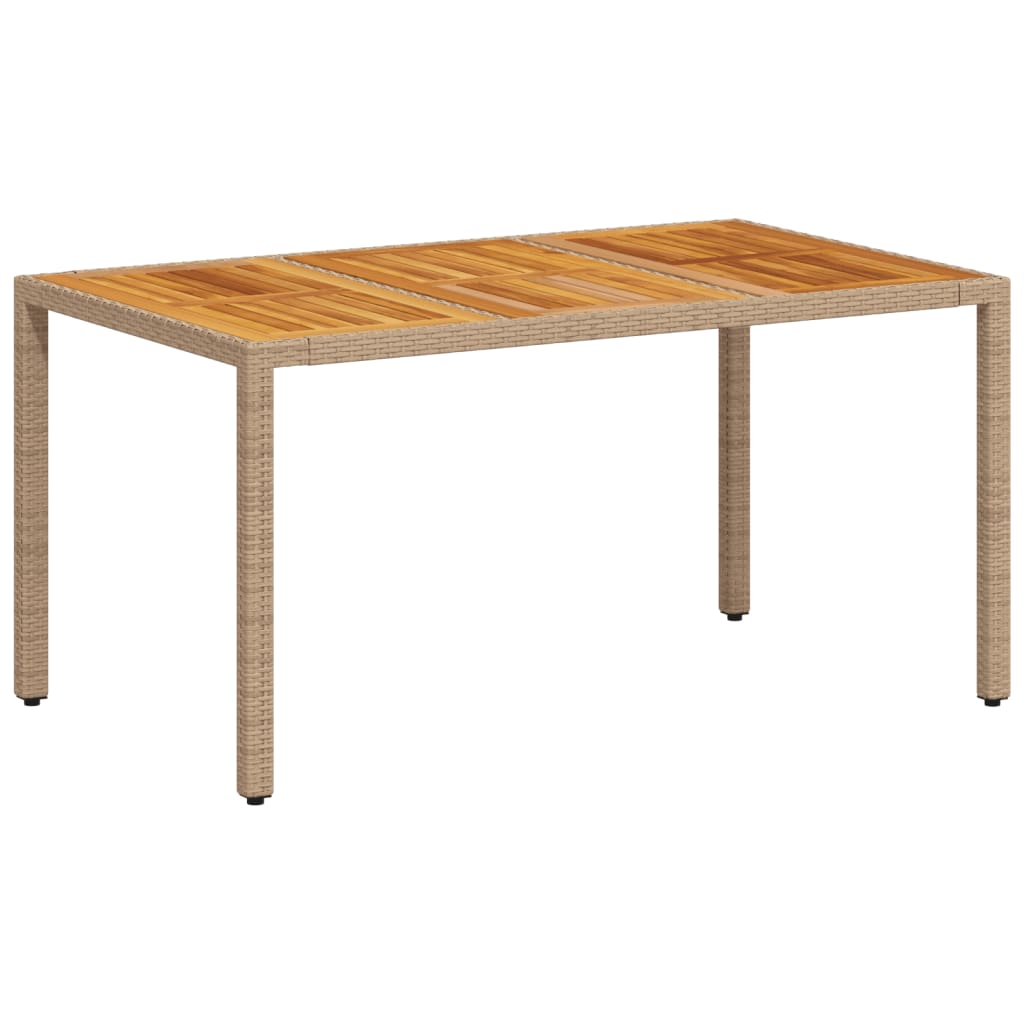 Vrtni stol bež 150 x 90 x 75 cm od poliratana i bagremovog drva